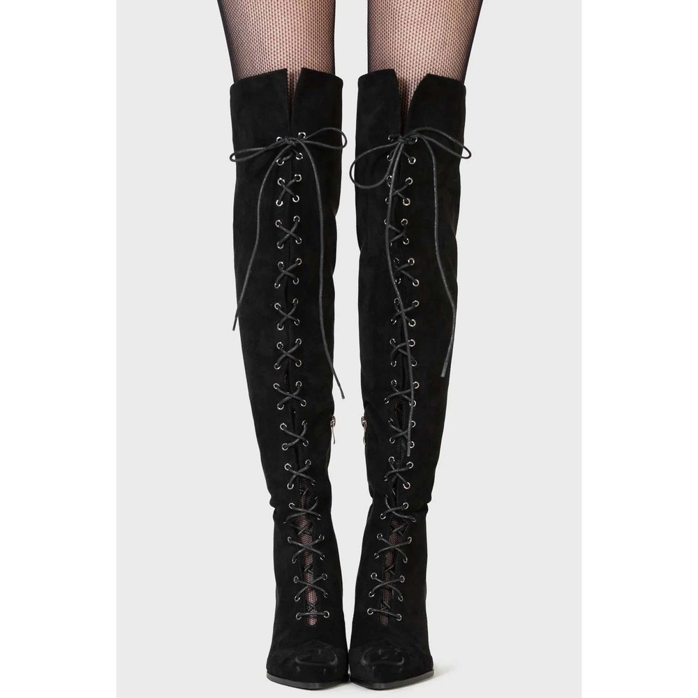 Killstar Evening Hill Knee high witchy boots goth